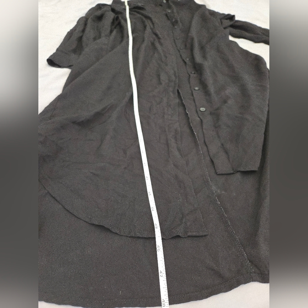 Black Button-Up Long Dress - Picture 2 of 4